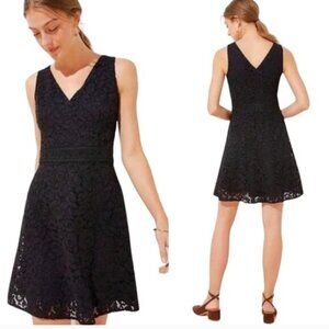 Loft Black Lace Overlay Cocktail Dress. Lined. LBD Size 8 NWT